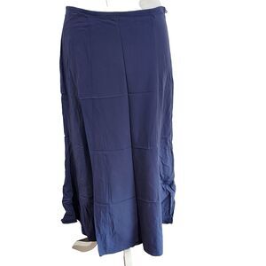 Eileen Fisher Midi Skirt Size XS Wool Viscose Blend Stretch Flowy Purple